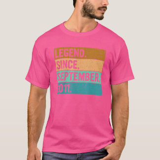 Camiseta Legenda Desde setembro de 2011 11 Aniversário 11 A
