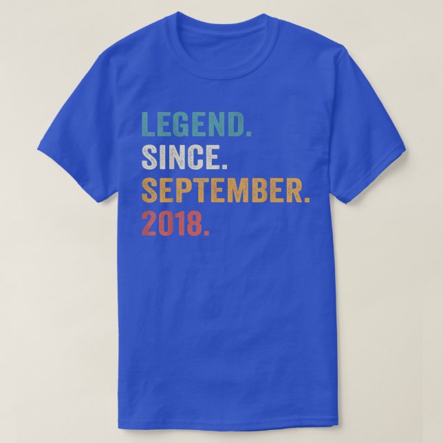 Camiseta Legenda desde setembro de 2018 4º Aniversário Ofer (Frente do Design)