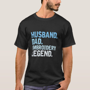Camiseta Legenda do bordado do Pai do Pai de borda do borda