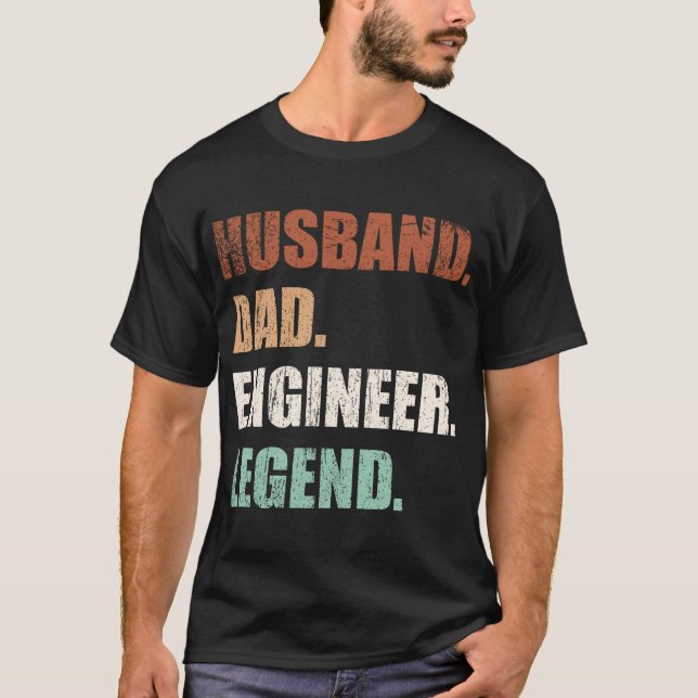 Camiseta Legenda do Engenheiro do Pai marido (Frente)