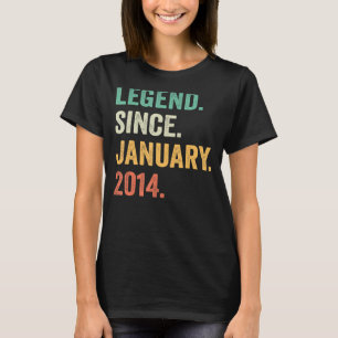 Camiseta Legenda do menino de 9 anos de idade desde janeiro