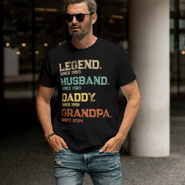 Camiseta Legenda Engraçada Pai Marido Avô Presente Personal (Legend Husband Daddy Grandpa for him best dad ever grandfather happy father's day gift ideas)