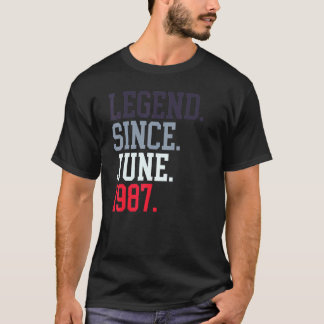 Camiseta Legenda Para Homens Desde Junho De 1987 Junho De 1
