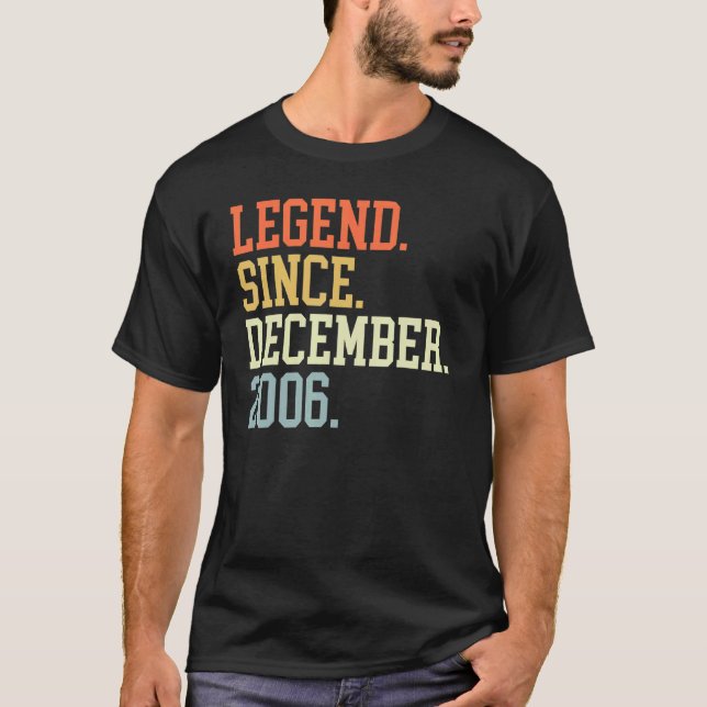 Camiseta Legenda Para Homens Dezembro De 2006 (Frente)