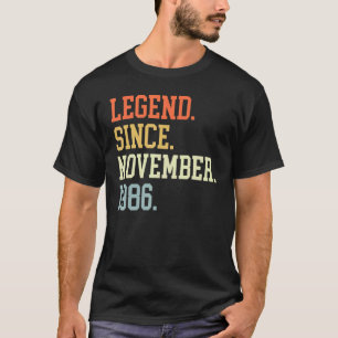 Camiseta Legenda Para Homens Novembro De 1986