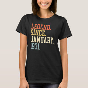 Camiseta Legenda Para Mulheres Homens Desde Janeiro De 1931