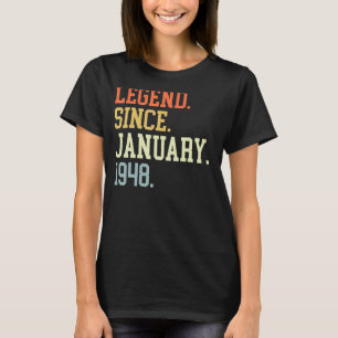 Camiseta Legenda Para Mulheres Homens Desde Janeiro De 1948