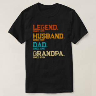 Camiseta Legenda Personalizada Avô De Pai De Marido Desde A