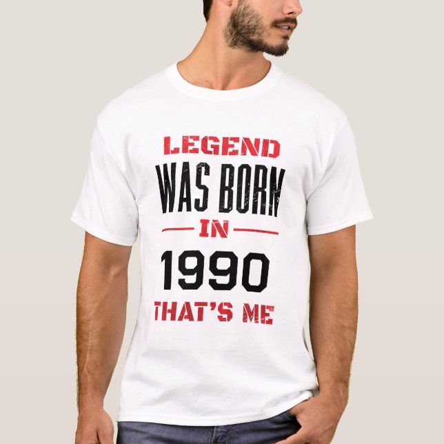 Camiseta Legenda Personalizada Foi Nascer No Ano Branco (Frente)