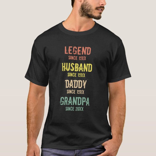 Camiseta Legenda Retro Personalizada Avô Pai Marido (Frente)