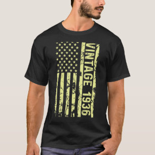 Camiseta Legenda Vintage Bandeira Dos Eua Desde 1936 Para H
