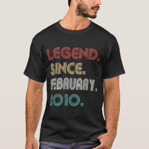 Camiseta Legenda Vintage De 13 Anos Desde Fevereiro De 2010