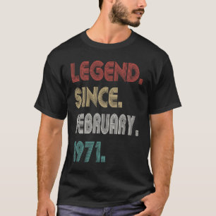 Camiseta Legenda Vintage De 52 Anos Desde Fevereiro De 1971