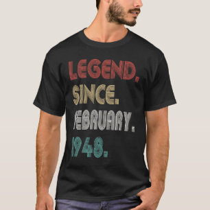Camiseta Legenda Vintage De 75 Anos Desde Fevereiro De 1948