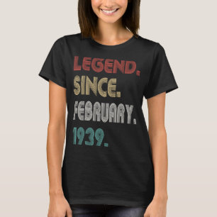 Camiseta Legenda Vintage De 84 Anos Desde Fevereiro De 1939