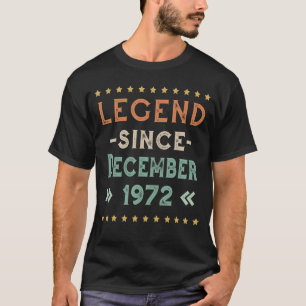 Camiseta Legenda Vintage Desde Dezembro De 1972 Homens De A