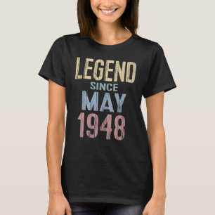 Camiseta Legenda Vintage Desde Maio De 1948 Engraçado Anive