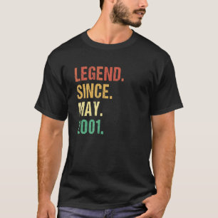 Camiseta Legenda Vintage Desde Maio De 2001 aniversário de