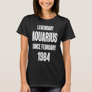 Camiseta Legendária de Aniversário do Zodiac Aquarius desde