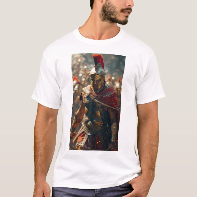 Camiseta Legendário 300 Guerreiros Espartanos Lutando Persi (Frente)