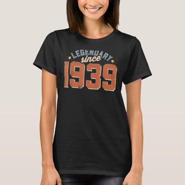 Camiseta Legendário Da Vintage Desde 1939 Retro 84 Anos (Frente)