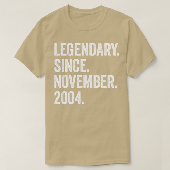 Camiseta Legendário De 18 Anos Desde Novembro De 2004 18º B (Frente do Design)