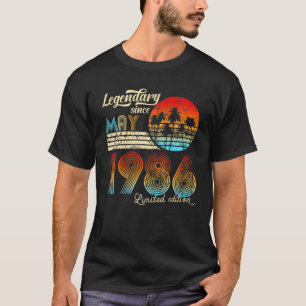 Camiseta Legendário De Aniversário Desde Maio De 1986 Prese