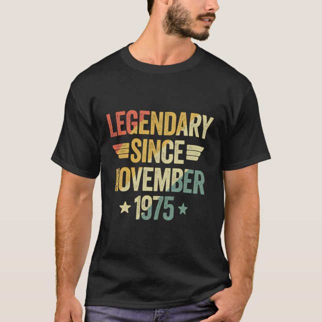 Camiseta Legendário Desde 1975 Novembro (Frente)