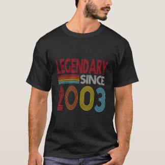 Camiseta Legendário Desde 2003 Aniversário Vintage Retro Bi