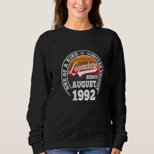 Camiseta Legendário desde agosto de 1992 aniversário de 30 