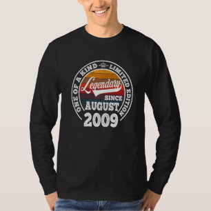 Camiseta Legendário Desde Agosto De 2009 13 Aniversário De