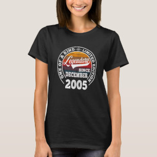 Camiseta Legendário Desde Dezembro De 2005 17º Aniversário