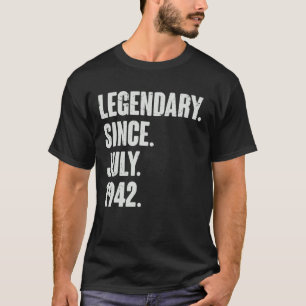 Camiseta Legendário Desde Julho De 1942 Nascimento De 80 De