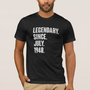 Camiseta Legendário desde julho de 1948 74 anos 74 anos