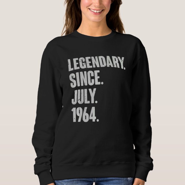 Camiseta Legendário desde julho de 1964 58 anos 58 anos (Frente)