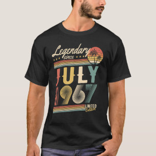 Camiseta Legendário Desde julho de 1967 Feliz Aniversário d