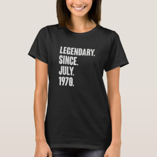 Camiseta Legendário desde julho de 1970 52 anos 52 anos