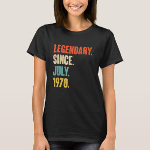 Camiseta Legendário desde julho de 1970 52 anos 52 anos