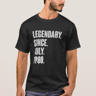 Camiseta Legendário desde julho de 1980 42 anos 42 anos