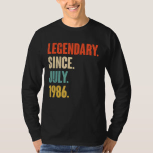 Camiseta Legendário desde julho de 1986 36 anos 36 anos