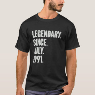 Camiseta Legendário desde julho de 1991 31 anos 31 anos