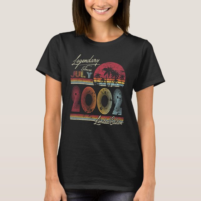 Camiseta Legendário desde julho de 2002 20 Bithday (Frente)