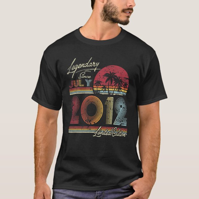Camiseta Legendário Desde Julho De 2012 10.º Dia (Frente)