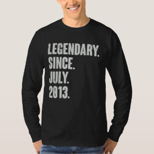 Camiseta Legendário desde julho de 2013 9 anos 9º aniversár