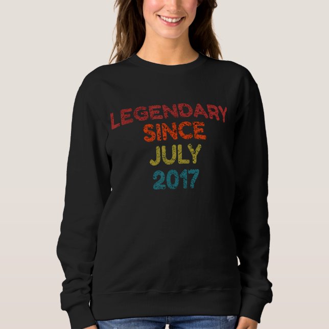 Camiseta Legendário Desde Julho De 2017 Retro Birthday (Frente)