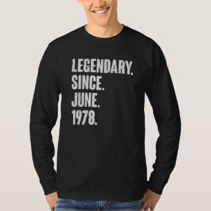 Camiseta Legendário Desde Junho De 1978 Nascimento De 44 De