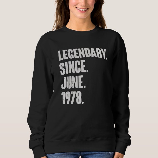 Camiseta Legendário Desde Junho De 1978 Nascimento De 44 De (Frente)