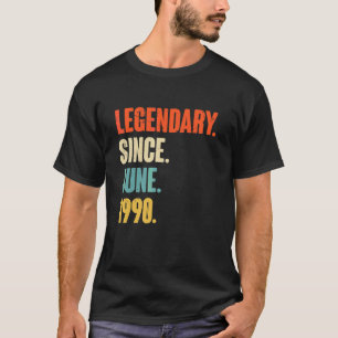 Camiseta Legendário desde junho de 1990 32 anos 32 anos