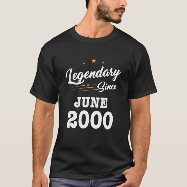 Camiseta Legendário Desde Junho De 2000 aniversário de 21 a (Frente)