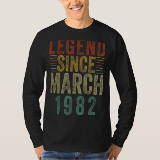 Camiseta Legendário desde março de 1982 aniversário de 40 a